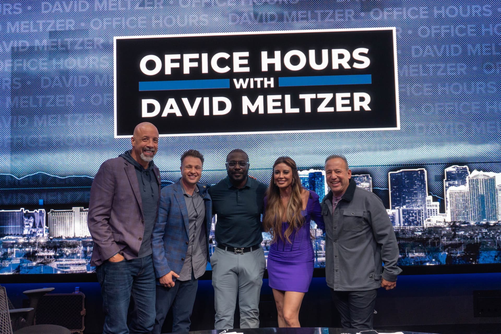 Madeline Ricci with the Office Hours with David Meltzer panel on the Season 6 set